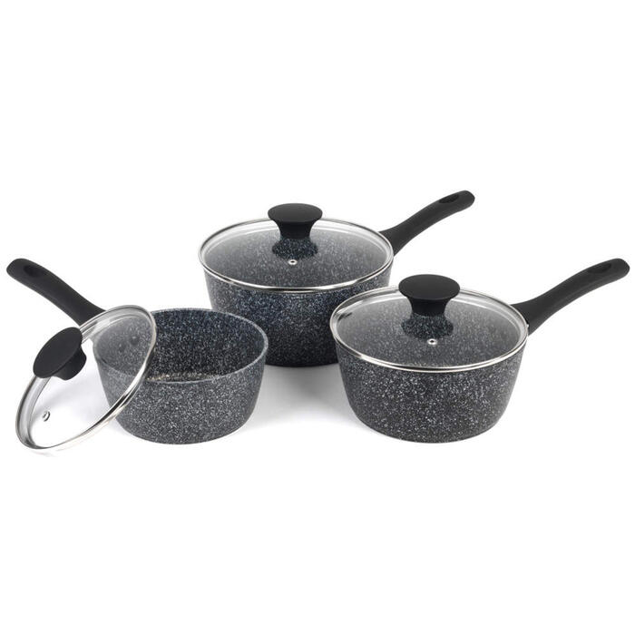 Salter BW11460BRMFO Megastone Thermo Collar 3-Piece Saucepan Set - 16/18/20cm