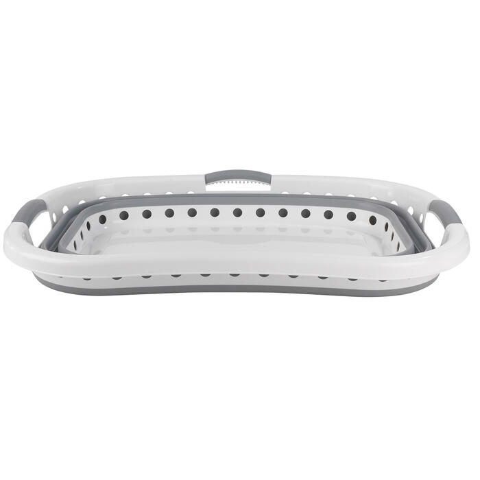 Beldray LA072979PGRYFEU7 Collapsible Hip Hugger Laundry Basket 37L, White/Grey