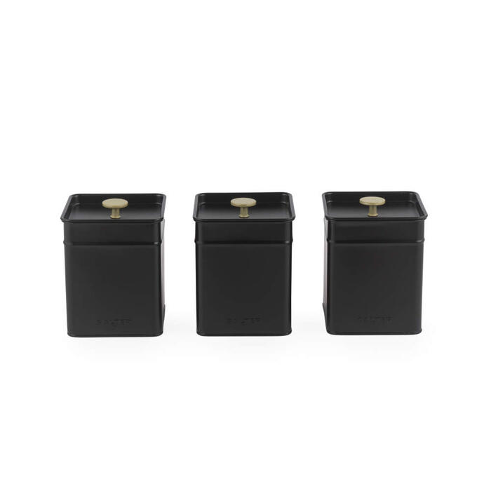 Salter BW14370 Alchemy 3-Piece Canister Set, Black