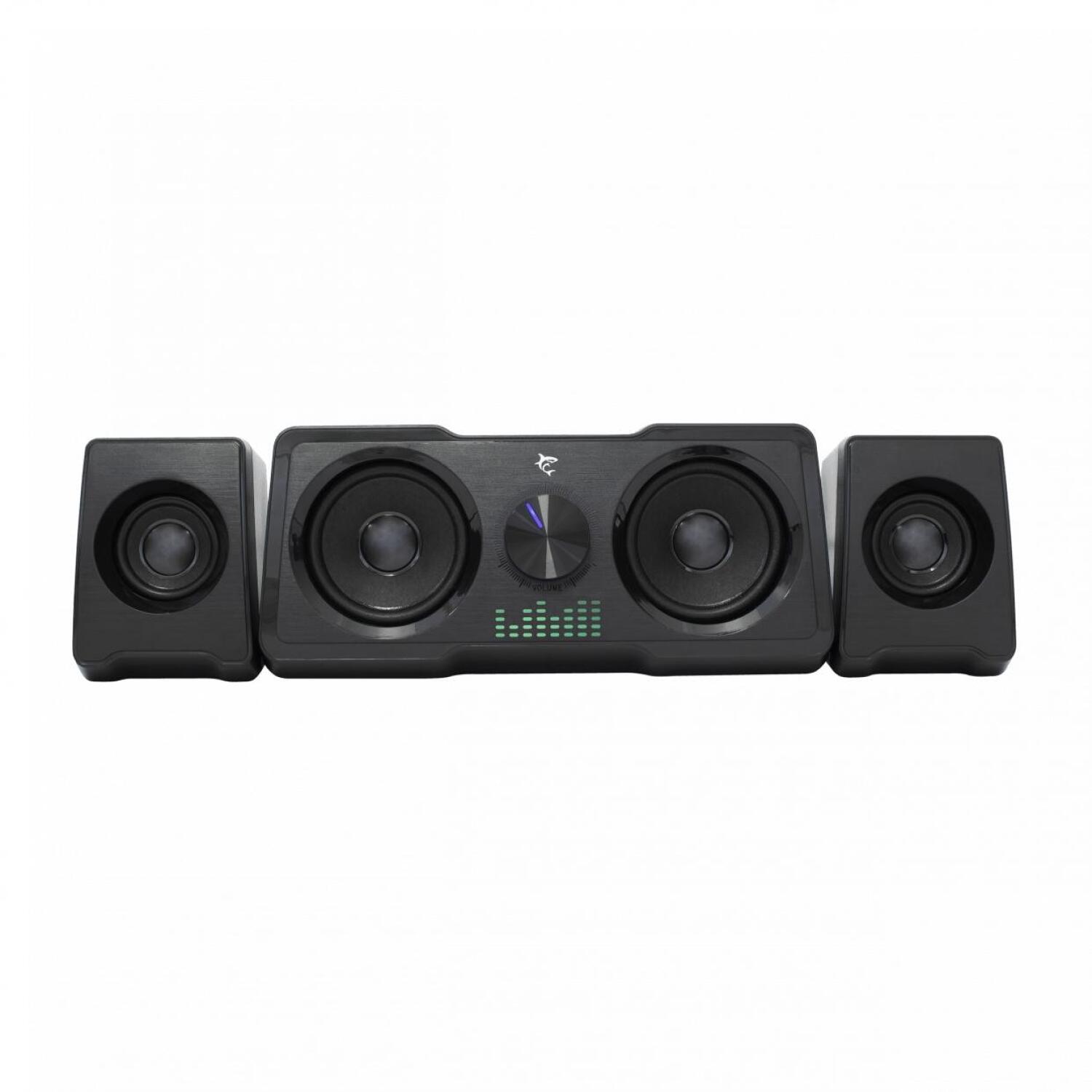 White Shark Компьютерные колонки MOOD-B, 16W, 150-20000Hz, 2.2 Стерео, 85dB, 5V, 3.5mm Audio, USB 2.0, радужный эффект (MOOD-B)