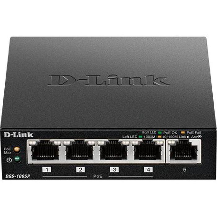 D-Link Galda komutators DGS-1005P/E, 5 x