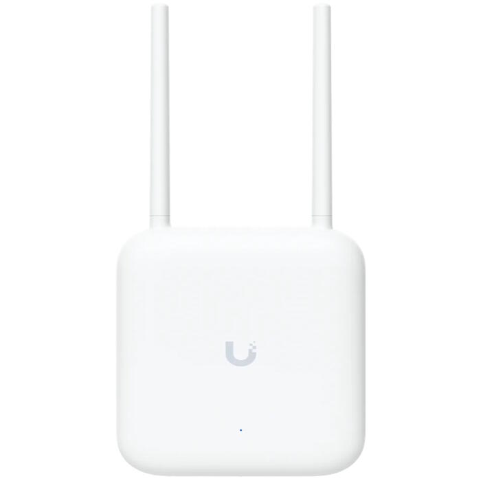 Wi Fi 7 āra piekļuves punkts 802.11be ar 4 telpiskās plūsmas integrētu virziena super antenu IPX6 laikapstākļu izturību PoE+ 2.5 GbE pieslēgumu un sienas staba montāžu U7 Outdoor Balts Ubiquiti (U7-OUTDOOR)