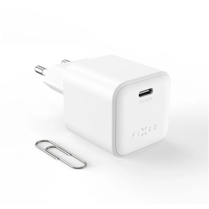 Fixed Mini GaN power adapter with USB-C output and PD support, 65W (FIXCG65M-C-WH)