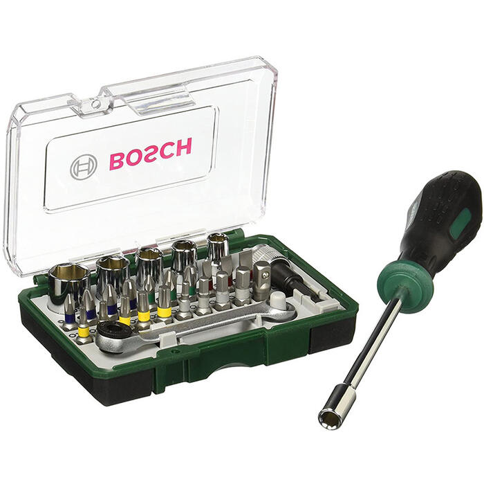 Набор бит с отверткой 27шт. 2607017331 BOSCH (2607017331)