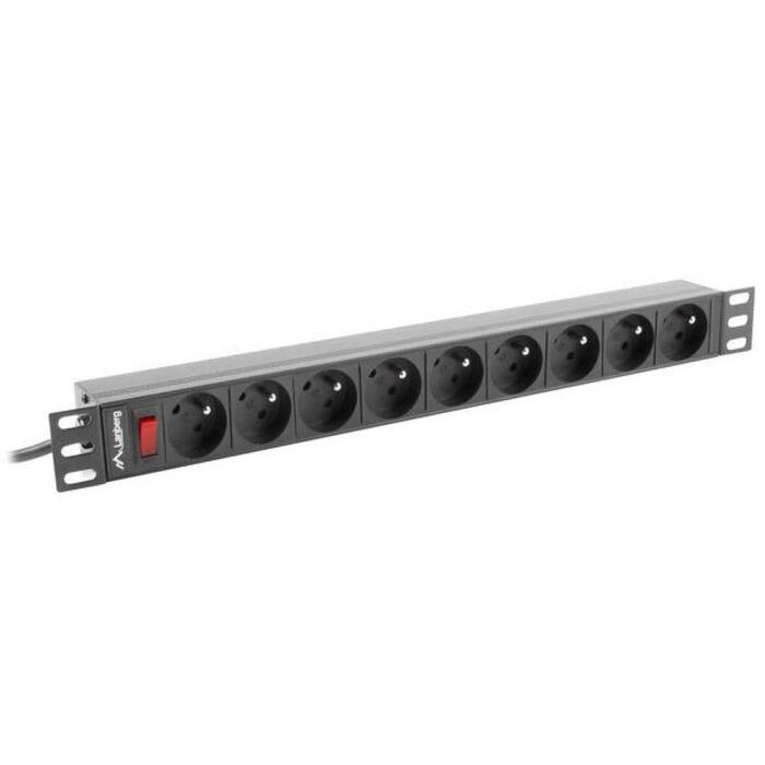 Lanberg pagarinātājs PDU PDU-09E-0300-BK, 3m, 9x230V