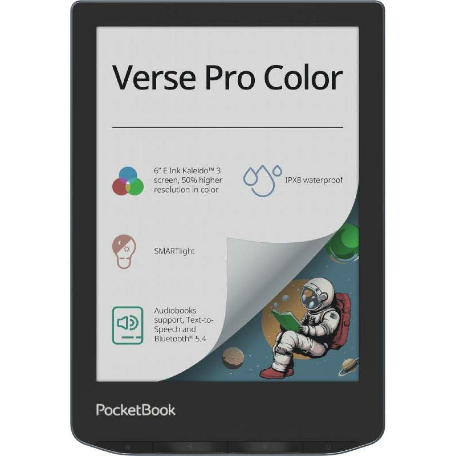 Pocketbook E-ридер PB634K3-1-WW 6" 16GB Цветной Экран, IPX8, Bluetooth 5.4, 25 форматов (PB634K3-1-WW)