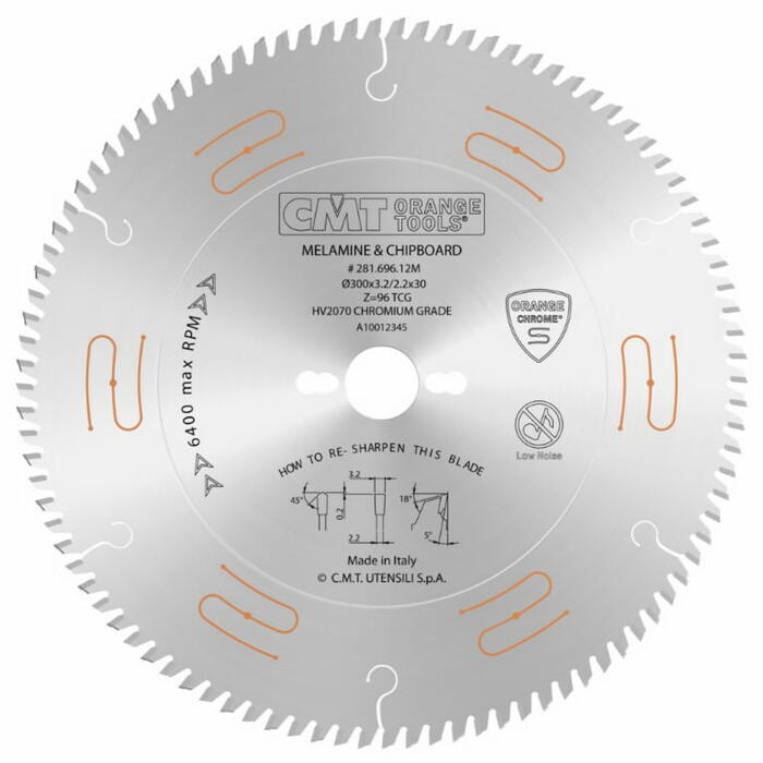 Cmt Пила 281.760.48H, 160mm, 20mm, 48, 2,2mm, 1,6mm, 4°, TCG, односторонние или двусторонние ламинированные панели (281.760.48H)