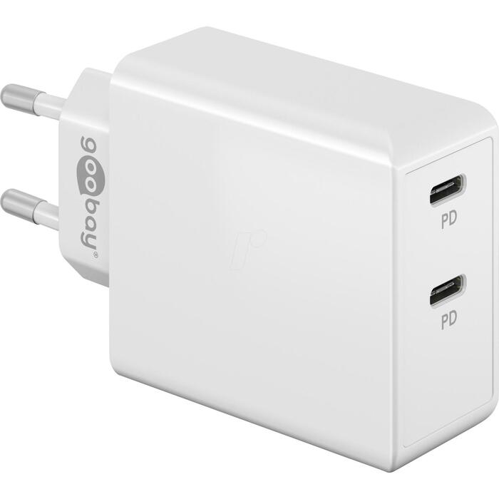 Goobay адаптер питания, 61758, 36 Вт, DC 5/9/12/15/20 В, 2x24 pin USB-C, Power Delivery (61758)
