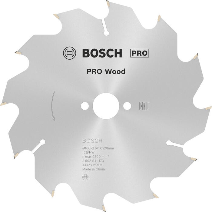 Koka ripzāģa asmens, 160 mm, 12 zobi, 2608641173, BOSCH (2608641173)