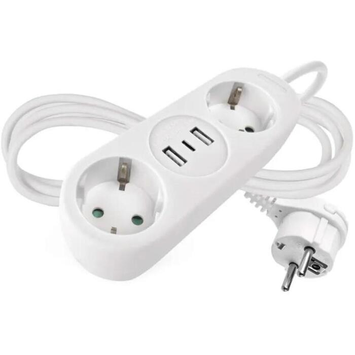 Emos Удлинитель P02214E, 1,4 м, 2 розетки, 2×USB-A, 1×USB-C, 3680 Вт, защита от детей (P02214E)