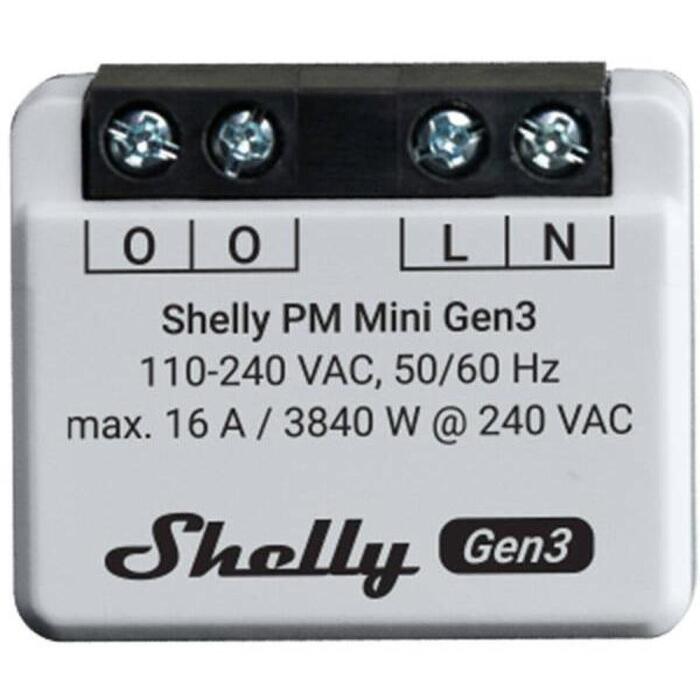 Shelly PMminiGen3 energijas mērītājs, WiFi/Bluetooth, 16A