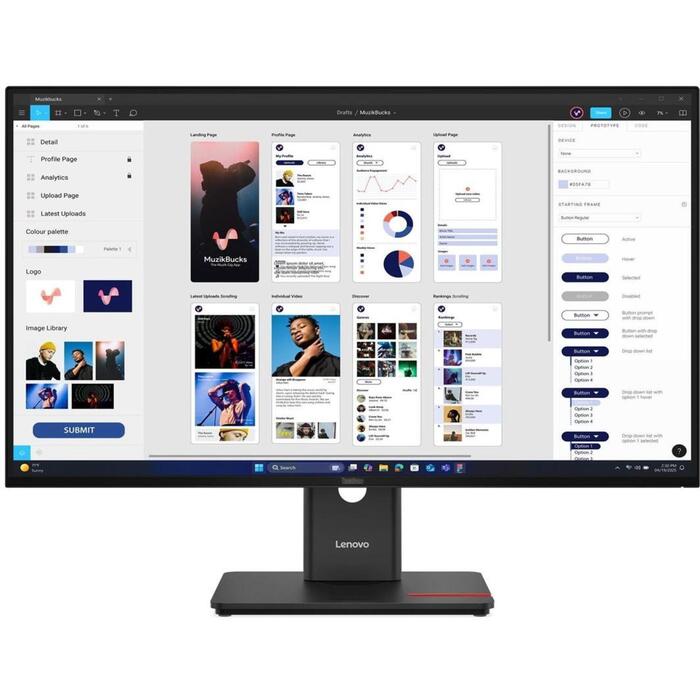Lenovo ThinkVision T32UD-40 64B0GAT1EU, 31.5", 3840 x 2160, 60 Hz, 4 ms, 350 cd/m², HDMI 1, USB-C, IPS, VESA 100x100, Pivot (64B0GAT1EU)