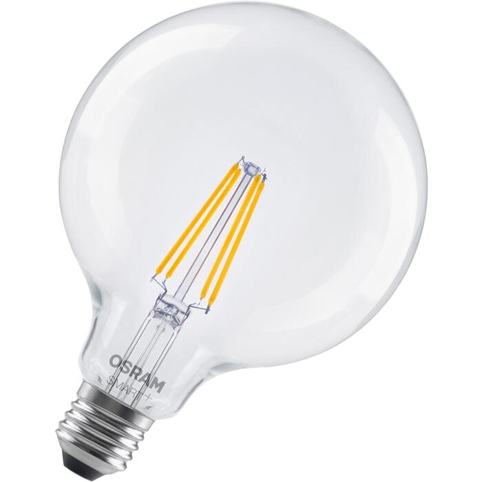 Osram умная LED лампа SMART+ MATTER 4099854529900, 6 Вт, E27, 806 лм, 2700 К, G125, Wi-Fi, регулируемая, Matter (4099854529900)
