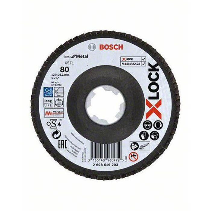 X-LOCK vēdekļveida slīpdisks X571 125mm;K80