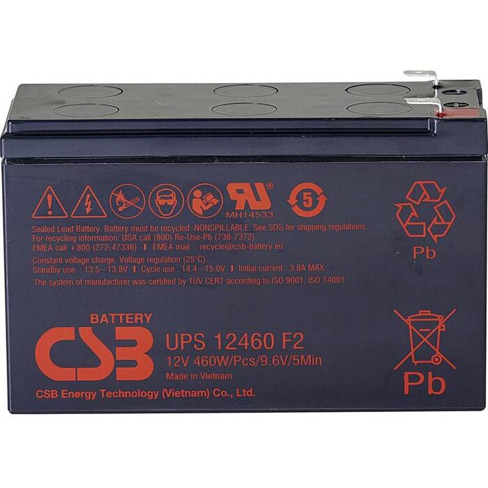Csb Battery Akumulators UPS12460F2, 460W, 9Ah