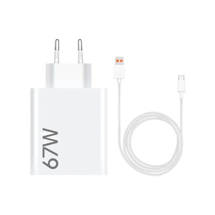 Быстрое зарядное устройство USB-A 67 W HyperCharge MDY-12-EH USB-A порт 100–240 V до 67 W USB-C кабель в комплекте BHR9465EU Белый Xiaomi (BHR9465EU)