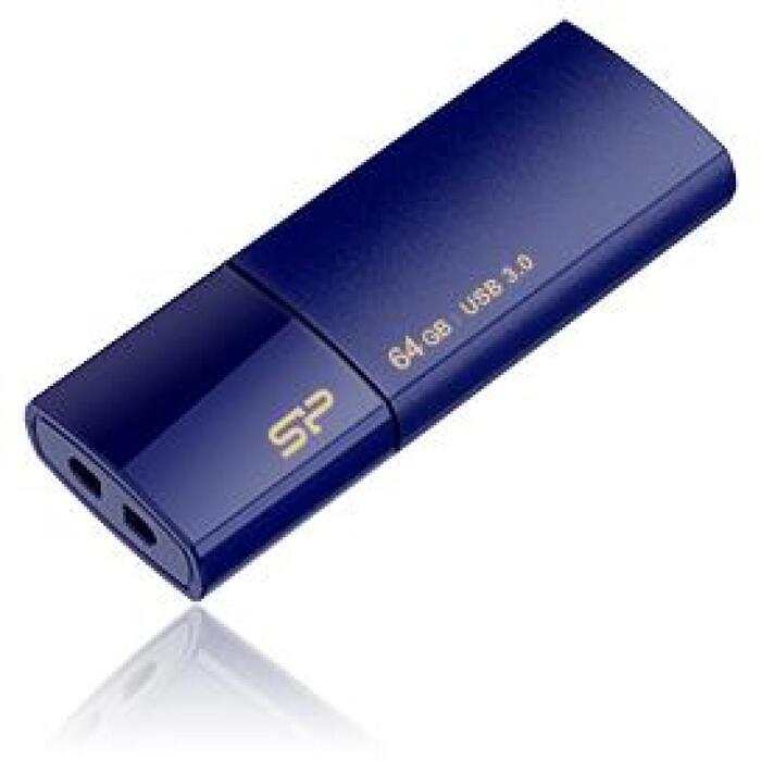 Silicon Power USB флеш-накопитель Blaze B05 SP064GBUF3B05V1D, 64 ГБ, USB 3.1 Gen 1, 5 Гбит/с, синий, LED индикатор (SP064GBUF3B05V1D)