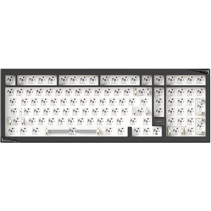 Akko Mineral 02 VIA DIY комплект, 405мм, 142мм, 47мм, 2460г, алюминий, черный, QWERTY, 8000мАч, USB+RF+BT, RGB (6925758632324)