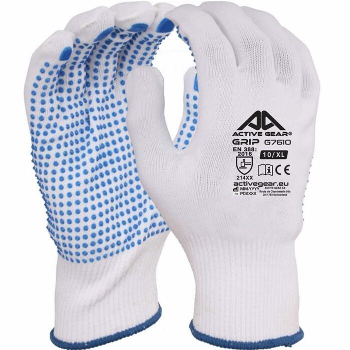ACTIVE GEAR Poliestera cimdi ar PVC