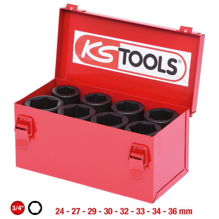 Sešstūra triecienmuciņu komplekts 3/4", 8 gab
