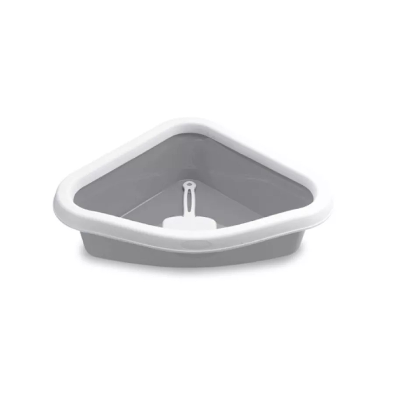 Stefanplast Кошачий туалет Sprint Corner 2196618, 56x40x14см, пластик, белый/серый (2196618)