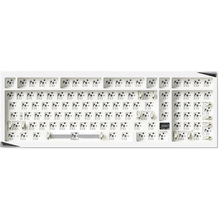 Akko Mineral 02 VIA DIY комплект, 405мм, 142мм, 47мм, 2460г, алюминий, белый, QWERTY, 8000мАч, USB+RF+BT, RGB (6925758632300)