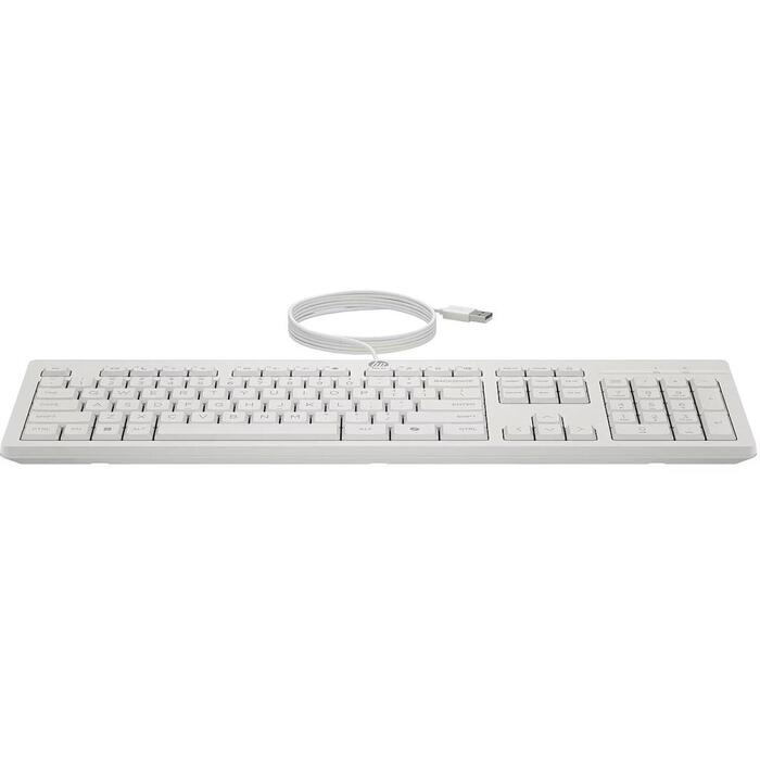 HP 225 vadu peles un tastatūras komplekts AW5S6AA#ACB, USB, 1200 DPI, optiskā, 3 pogas, pilna izmēra, baltā, birojam (AW5S6AA#ACB)