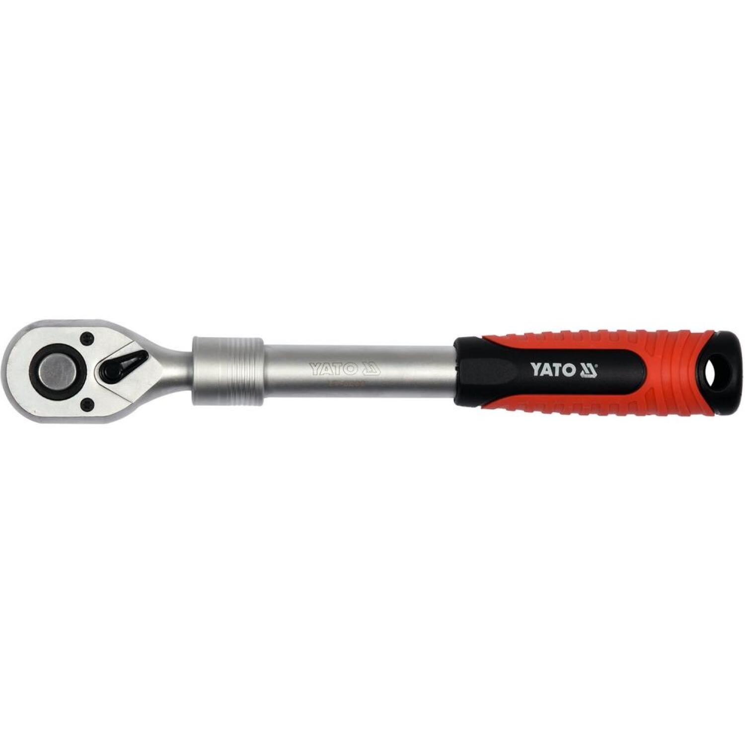 Yato ключ трещотка телескопическая YT-0299, 305-445мм, 1/2", 72 зуба, CrV 6135, прямая рукоятка, телескопическая, быстросъём (YT-0299)