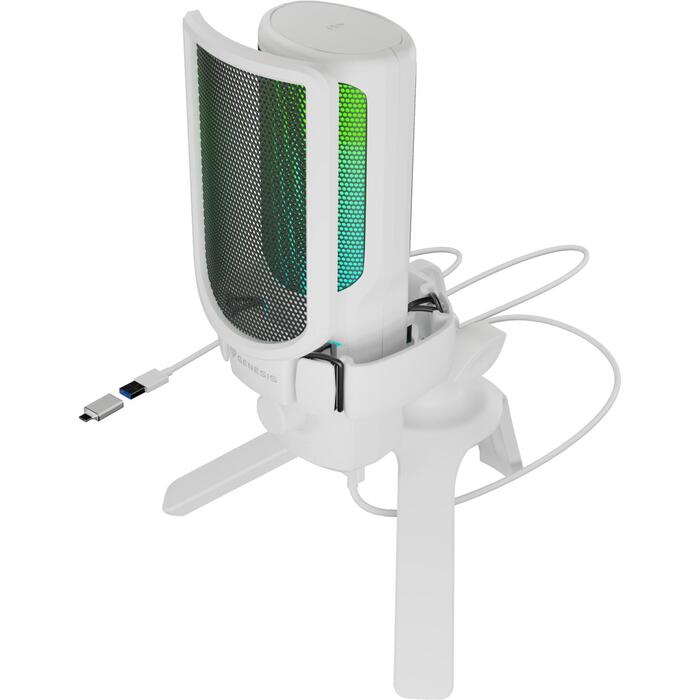 Genesis Radium 250 NGM-2353, kondensatora mikrofons, USB-C, -40 dB, 50-16 kHz, kardiīds, RGB, trokšņu samazināšana (NGM-2353)