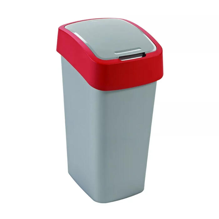 Atkritumu spainis 50L Flip Bin sudraba/sarkana, 802172547 Curver (0802172547)