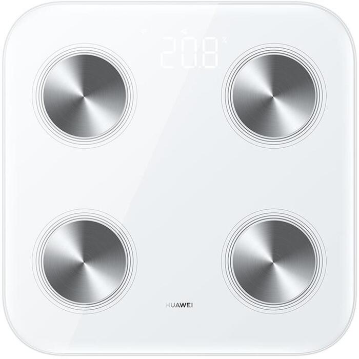 Huawei Умные весы для тела Scale 3 55020ABM, 4x AAA, Bluetooth 5.0, LED, анализ тела, белый (55020ABM)