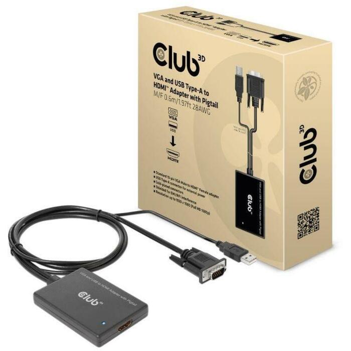 Club3D adapteris CAC-1720 VGA uz HDMI