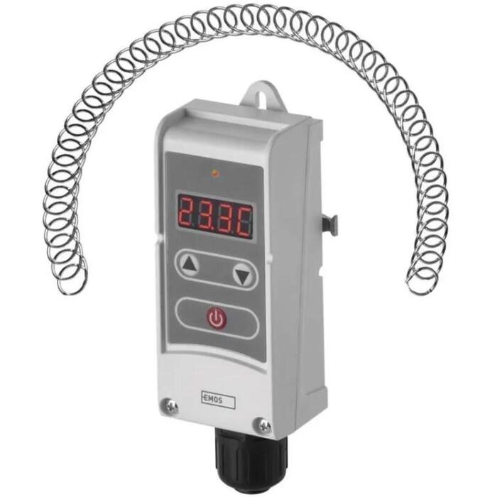 Emos Поверхностный термостат P5683, 230V AC, 50Hz, ручной, проводной, поточный, с подсветкой, без защиты от замерзания (P5683)