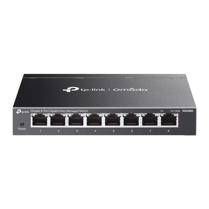 TP-LINK Omada ES208G управляемый коммутатор, 8x Gigabit RJ45, 16 Gbps, 11.9 Mpps, 8K MAC, VLAN, QoS, IGMP Snooping (ES208G)