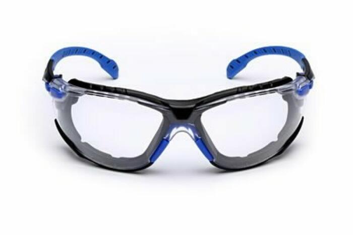 3M Solus 1000 aizsargbrilles S1101SGK, zilas/melnas, caurspīdīgas lēcas, Scotchgard, noņemamas kājiņas (S1101SGK)