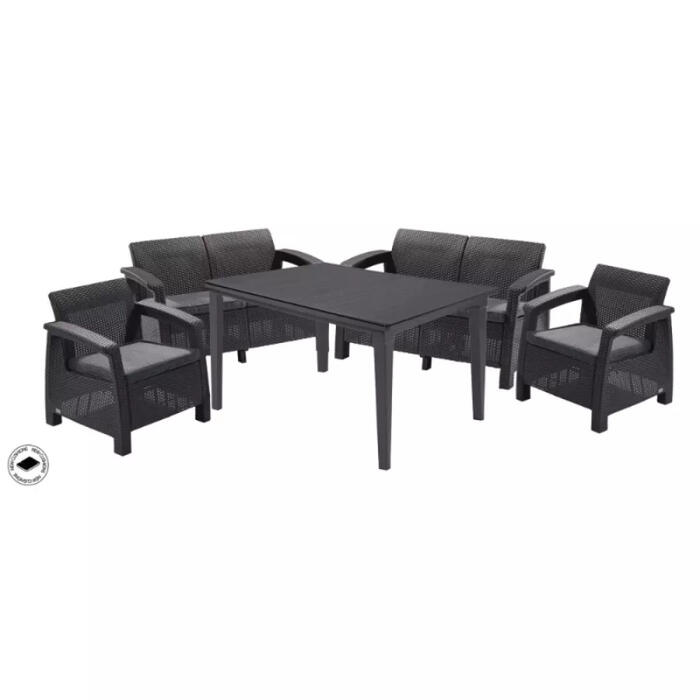 Keter Corfu Fiesta Set комплект садовой мебели 29198008939, 2 кресла, 2 дивана, стол, 54.34kg, устойчив к УФ (29198008939)