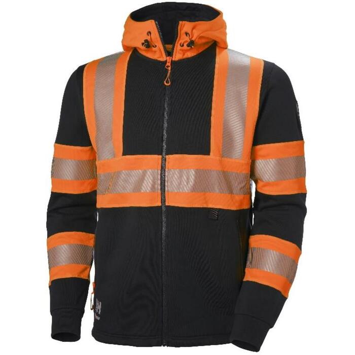 Helly Hansen сигнальная куртка с капюшоном 79273_269-L&HH, L, CL1, оранжевый/черный, молния YKK, регулируемый капюшон (79273_269-L&HH)