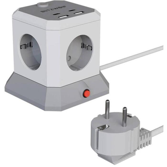 BlitzWolf BW-EC1 pagarinātājs, 4xAC, 2xUSB-A, 2xUSB-C