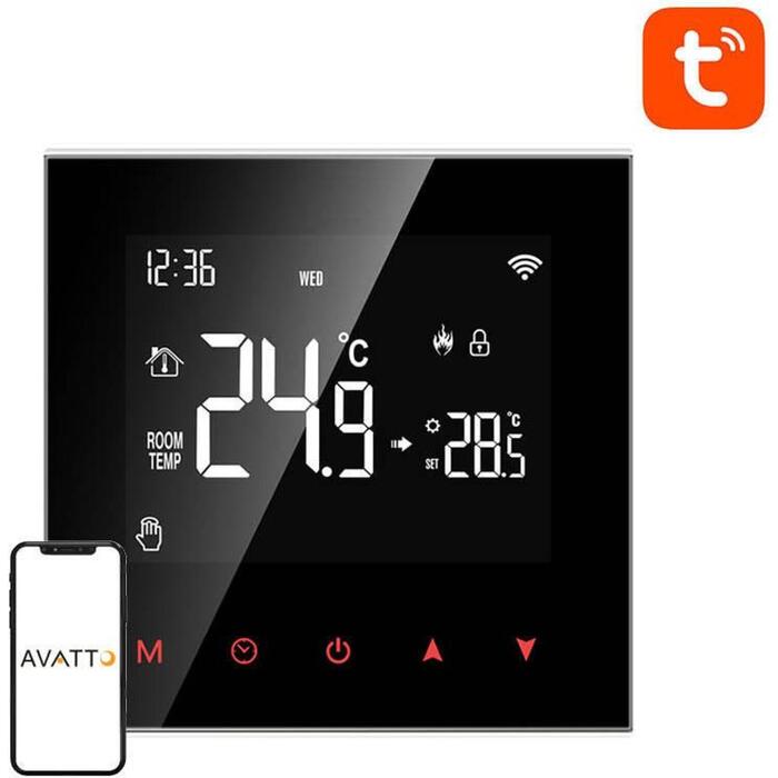 Avatto WT100-BH-3A viedais katla termostats, Wi-Fi
