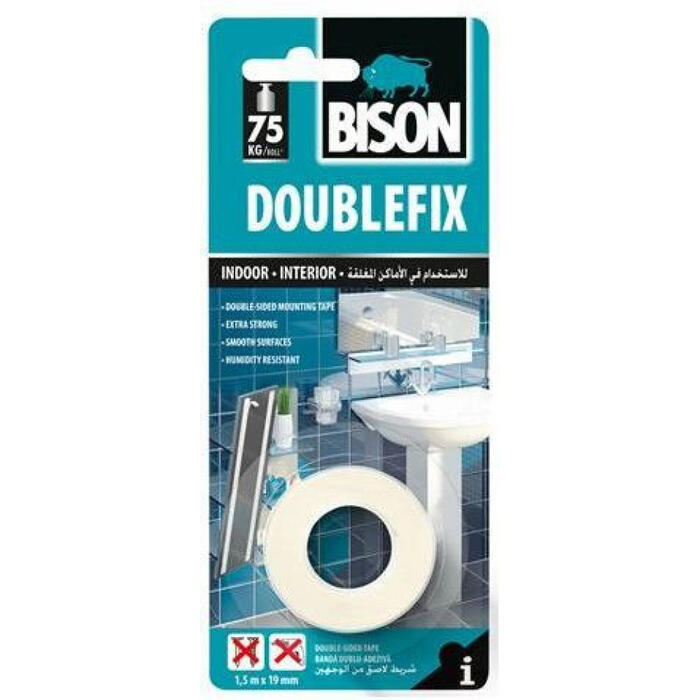 Līmlenta Double-Fix 1.5m x 19mm 1493045 BISON (1493045)