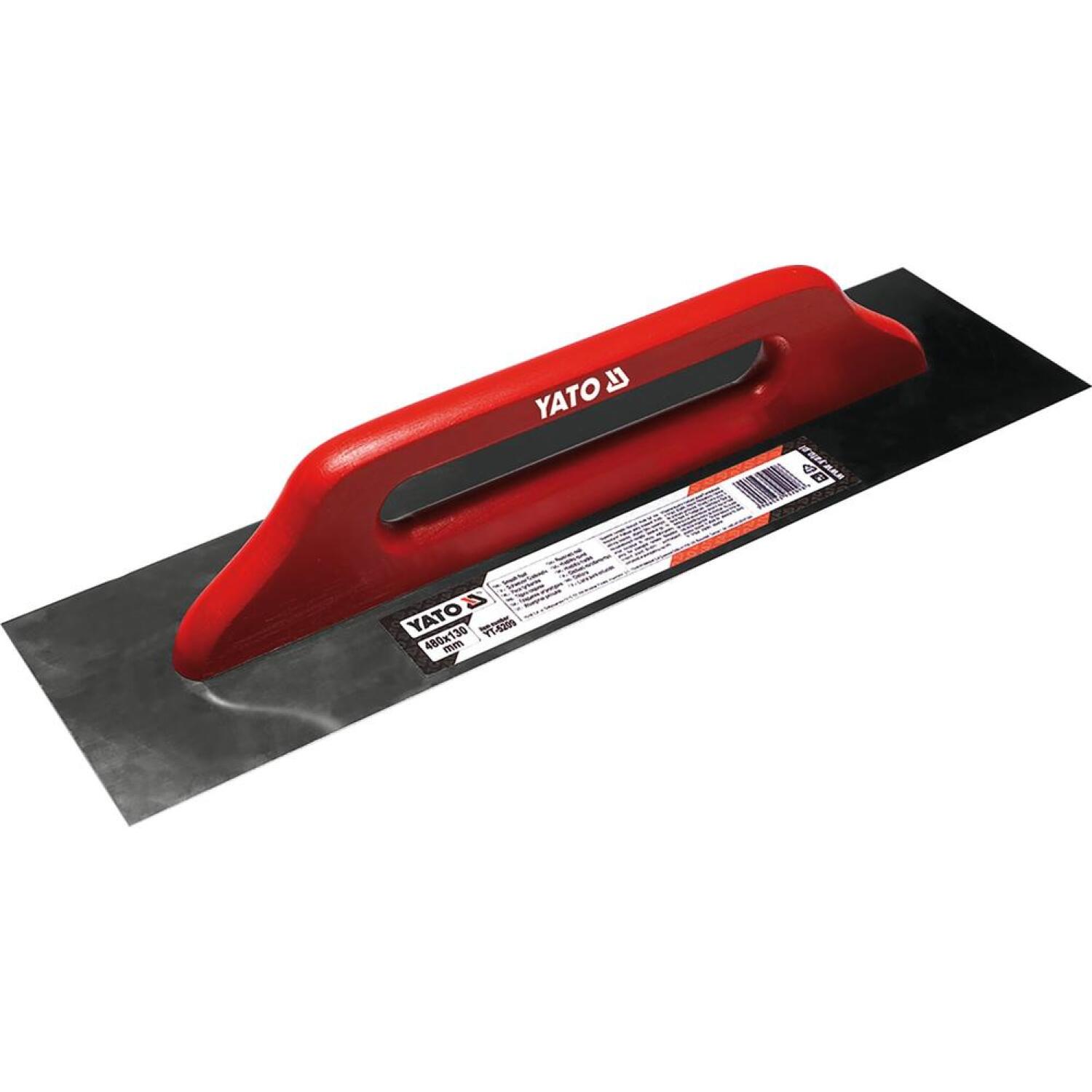 Yato špakteļlāpstiņa YT-5207, 380x130 mm, taisnstūra, nerūsējošais tērauds, mūrēšanai un apmetumam, koka rokturis, laka (YT-5207)