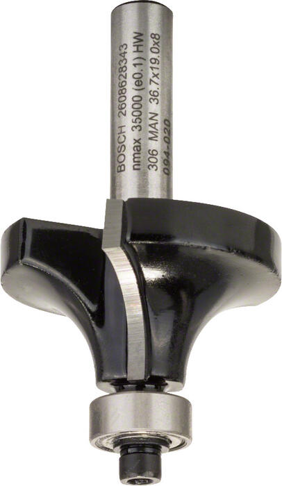 Noapaļošanas frēze HM R=12 mm, divpusējā
