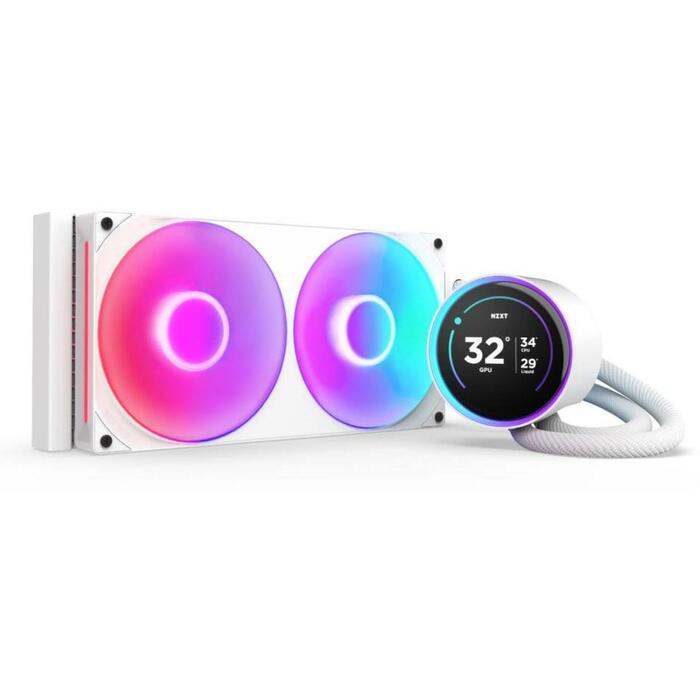 Nzxt CPU Охладитель Kraken Elite 280 RGB RL-KR28E-W2, 2 вентилятора, 140mm, 98.61cfm, 34.5dB, RGB, 2.72" LCD (RL-KR28E-W2)