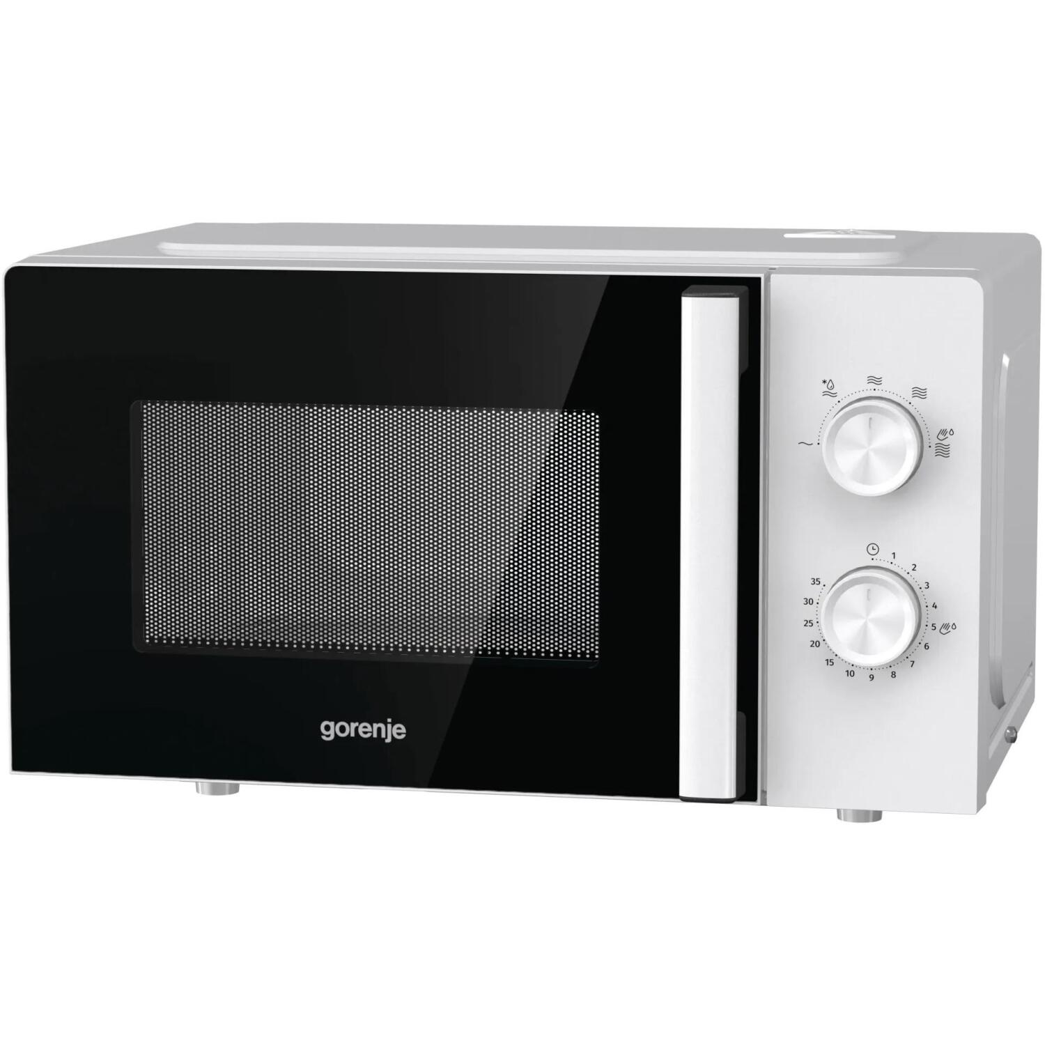 Gorenje Микроволновая печь MO20E1WH, 800 W, 20 L, белая, свободно стоящая, 5 уровней мощности, функция разморозки (MO20E1WH)