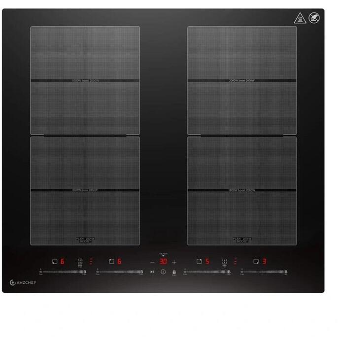 AMZCHEF CE-FS-I74S-FFDD10 indukcijas plīts, 4 zonām