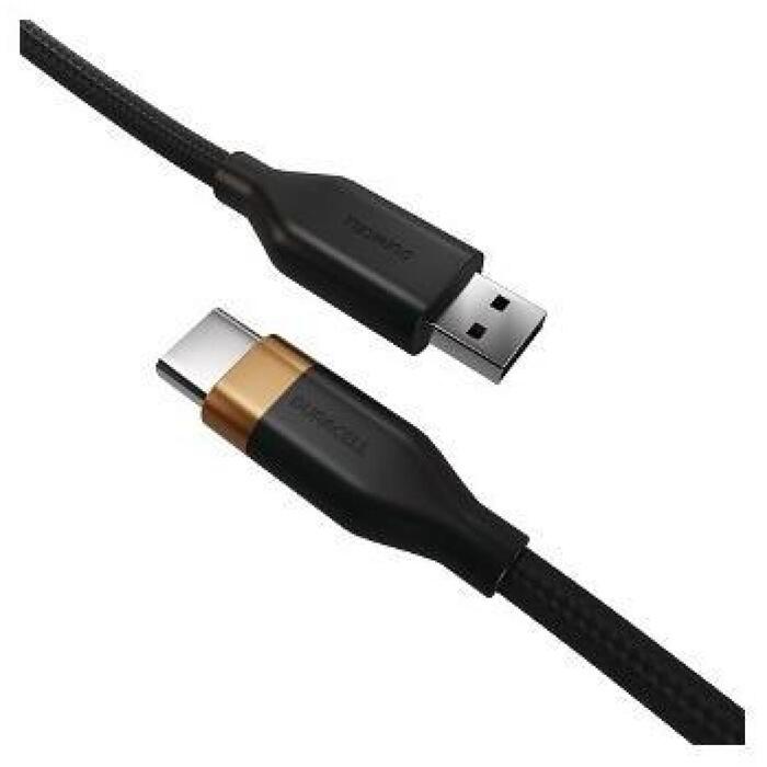 Duracell DRU5011A кабель, USB A на USB C, 1м, черный, прямой, штекеры (DRU5011A)