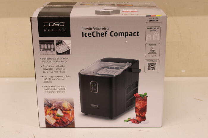 SALE OUT. Caso IceChef Compact Ice cube machine, 2 ice cube sizes, Black | Caso | Ice Cube Machine | IceChef Compact | 120 W | Black | DEMO (03401SO)
