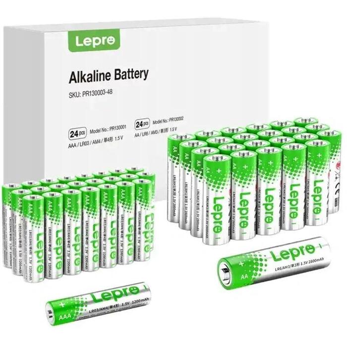 LEPRO PR130003-48 sārma baterijas, 24xAA 24xAAA
