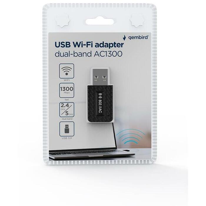 Gembird Bezvadu adapteris WNP-UA1300-03 1300 Mbps