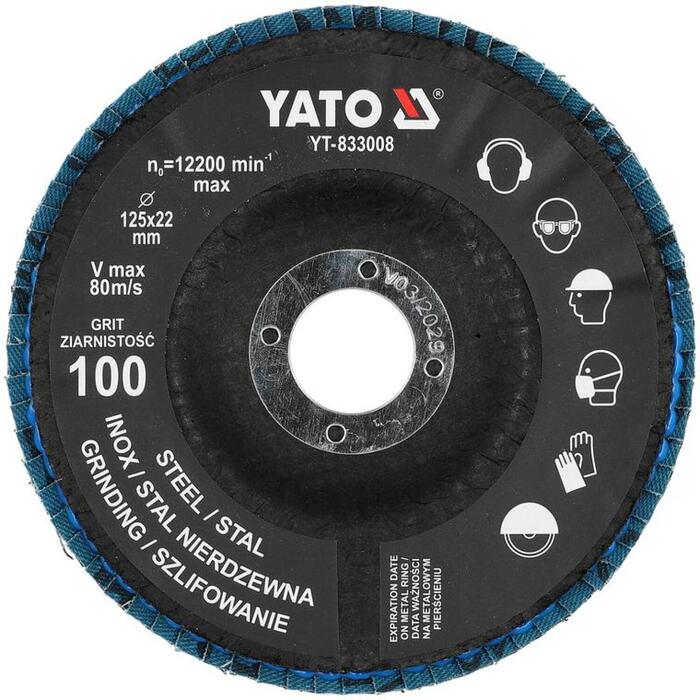 Yato lapiņu slīpdisks P100 125x22mm YT-833008